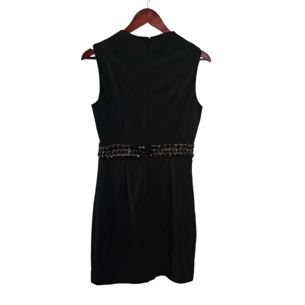 Donna Ricco Black Beaded Waist Sheath Dress Size 6 - Picture 8 of 13